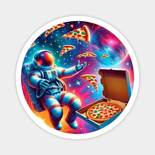 Astronaut in Space with Pizza, Love Eating Magnet